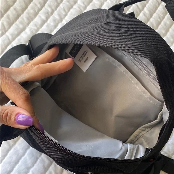 Black Mini Backpack with Keychain - Picture 7 of 7